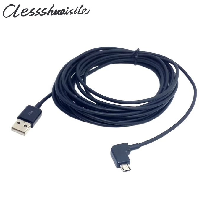 Sol açılı 90 derece mikro USB Erkek USB Veri şarj kablosu 0.2 1 2 3 5 metre 20cm 1m Tablet 500cm Siyah