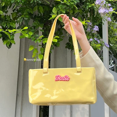 Barbie Kız Parlak omuzdan askili çanta Kadın Niş Tasarım Çanta 2022 Yeni Çanta Moda Kızlar Koltukaltı Baget Çanta alışveriş Çantası 4