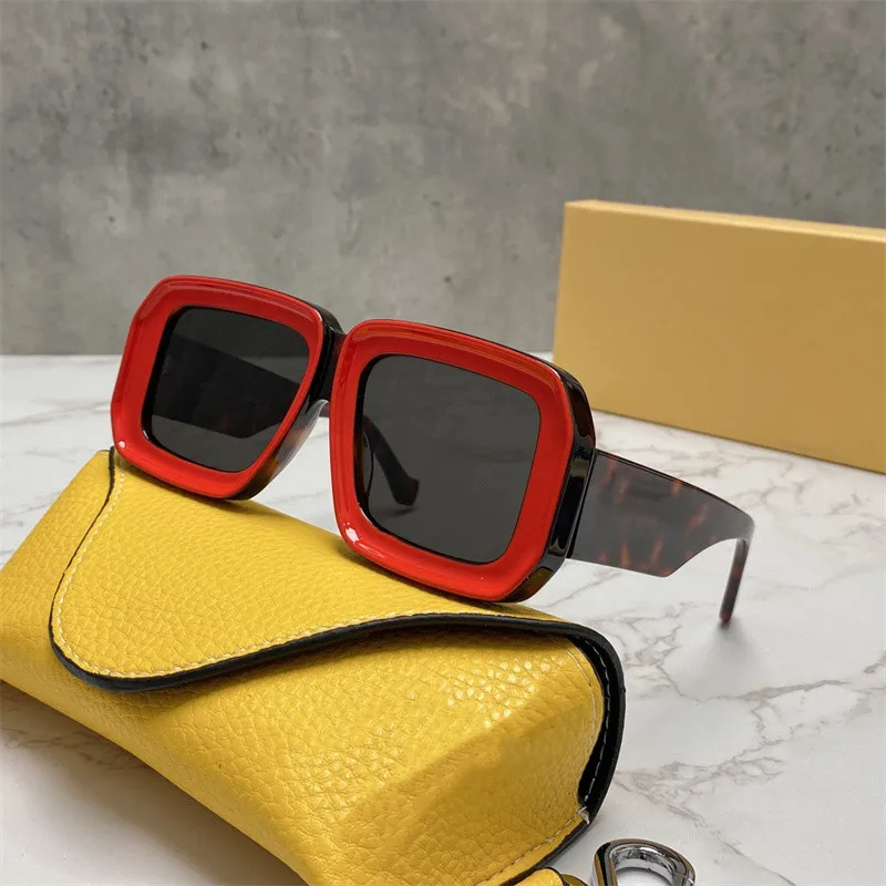 Lüks Tasarımcı Büyük Çerçeve Kalın Gözlük Erkekler için Shades Seyahat Gözlüğü Moda Renk Ekleme Kare Büyük Boy Güneş Gözlüğü Kadın
