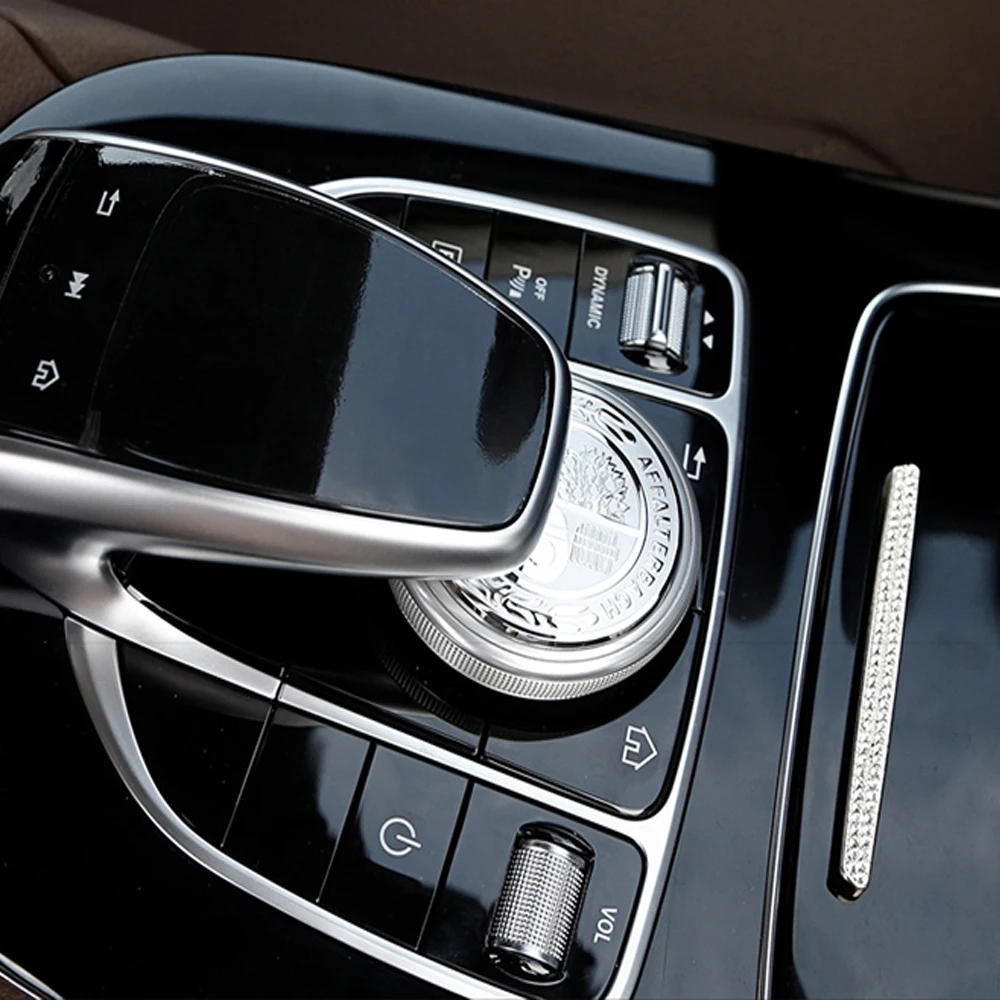 Merkezi Konsol düğme kapağı AMG Mercedes W212 W205 GLC GLE GLS A/B/C / E Sınıfı AMG Multimedya Düğmesi Etiket