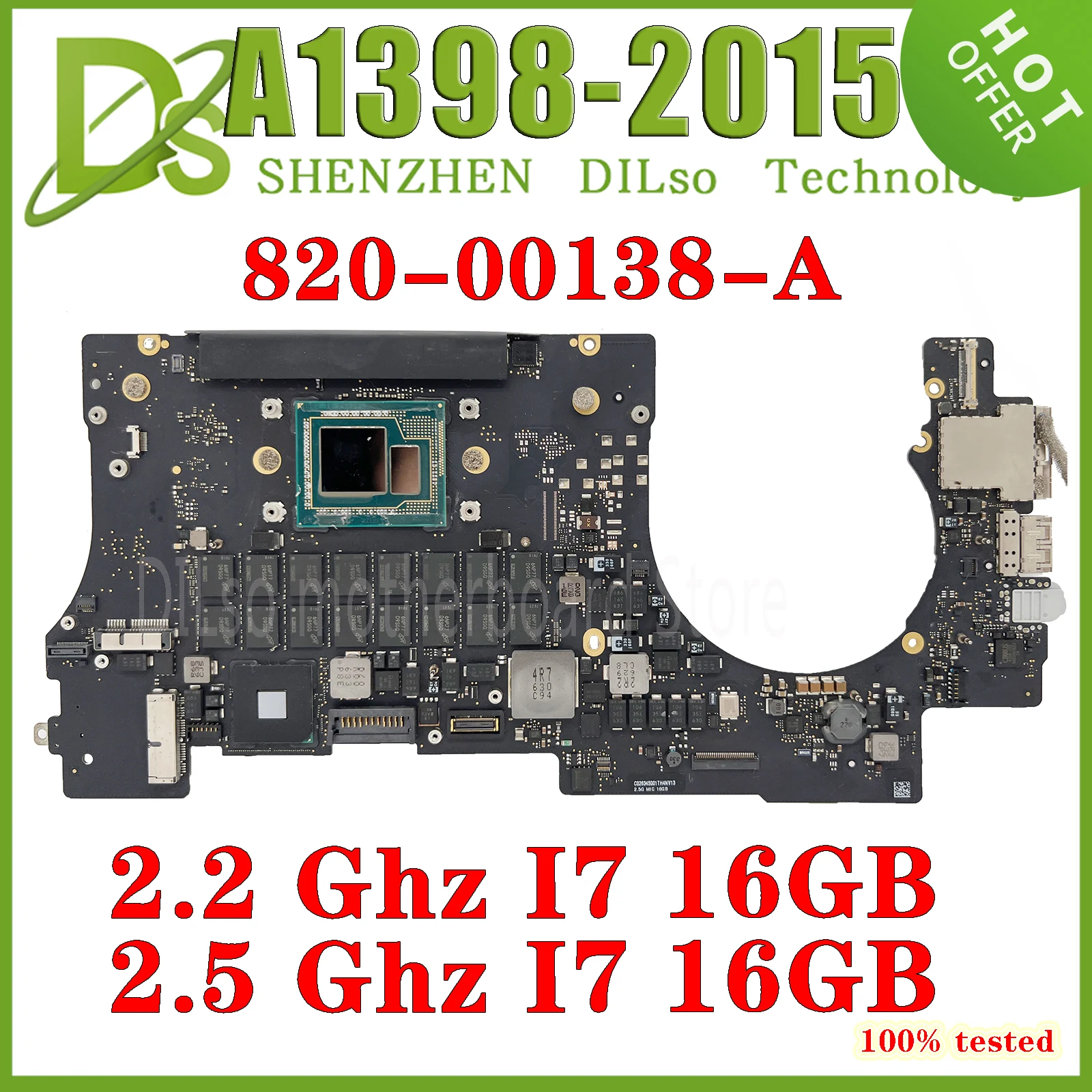Apple MacBook Pro 15 A1398 2015 Intel Core i7 Laptop Anakart 820-00138-A 2.2 G 2.5 G İ7 16G Mantık Kurulu Anakart 100 % Test