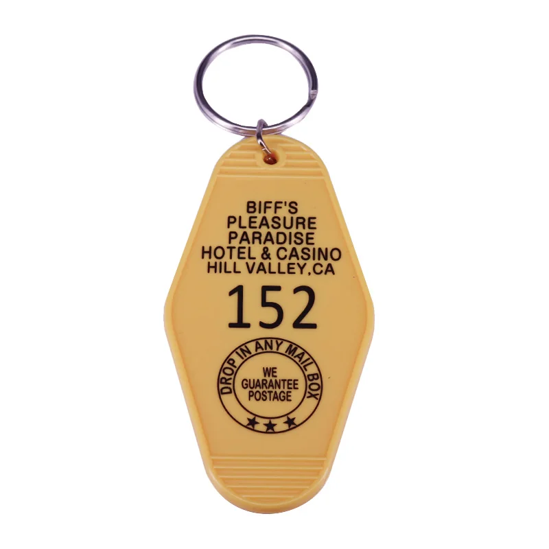 Geleceğe Dönüş En Şanslı Otel Anahtarlığı Biff'in Zevk Cenneti Anahtar Etiketi Anahtarlık Motel Anahtarlık # 152