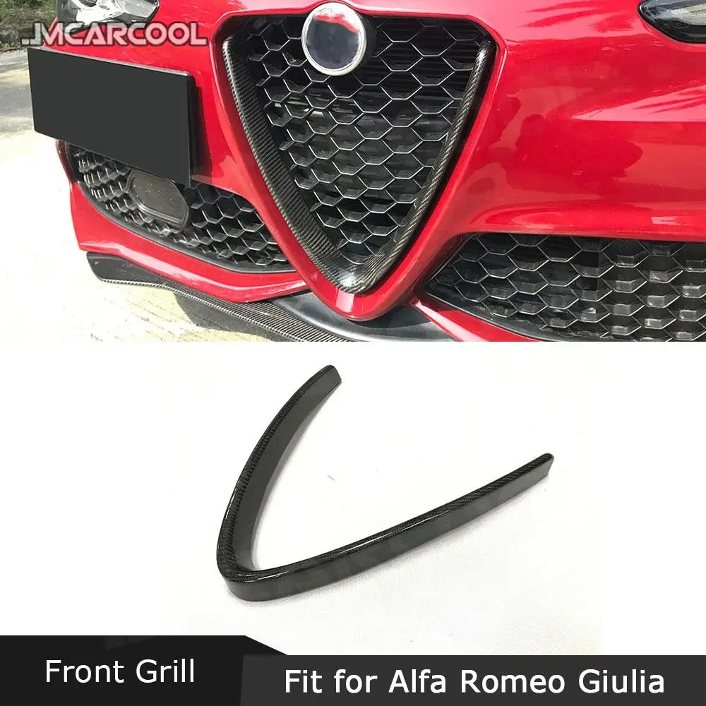 Ön ızgara Korumak Çerçeve V tarzı ızgara Trim Kapakları Dekorasyon Alfa Romeo Giulia için 2016 2017 2018 Stelvio 2017 2018 2019