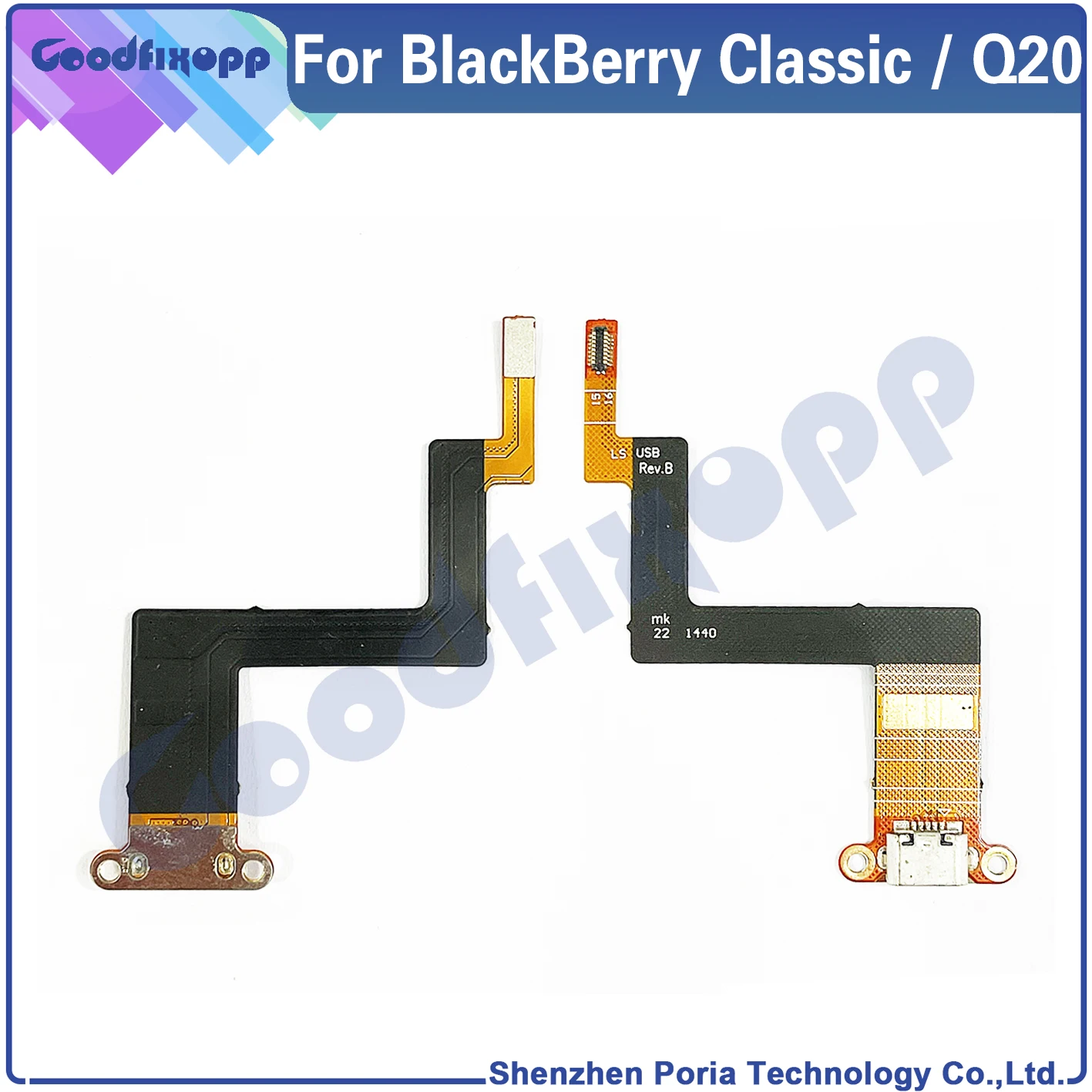 BlackBerry Classic için USB şarj aleti şarj portu dock konektör esnek kablo Değiştirme BlackBerry Q20