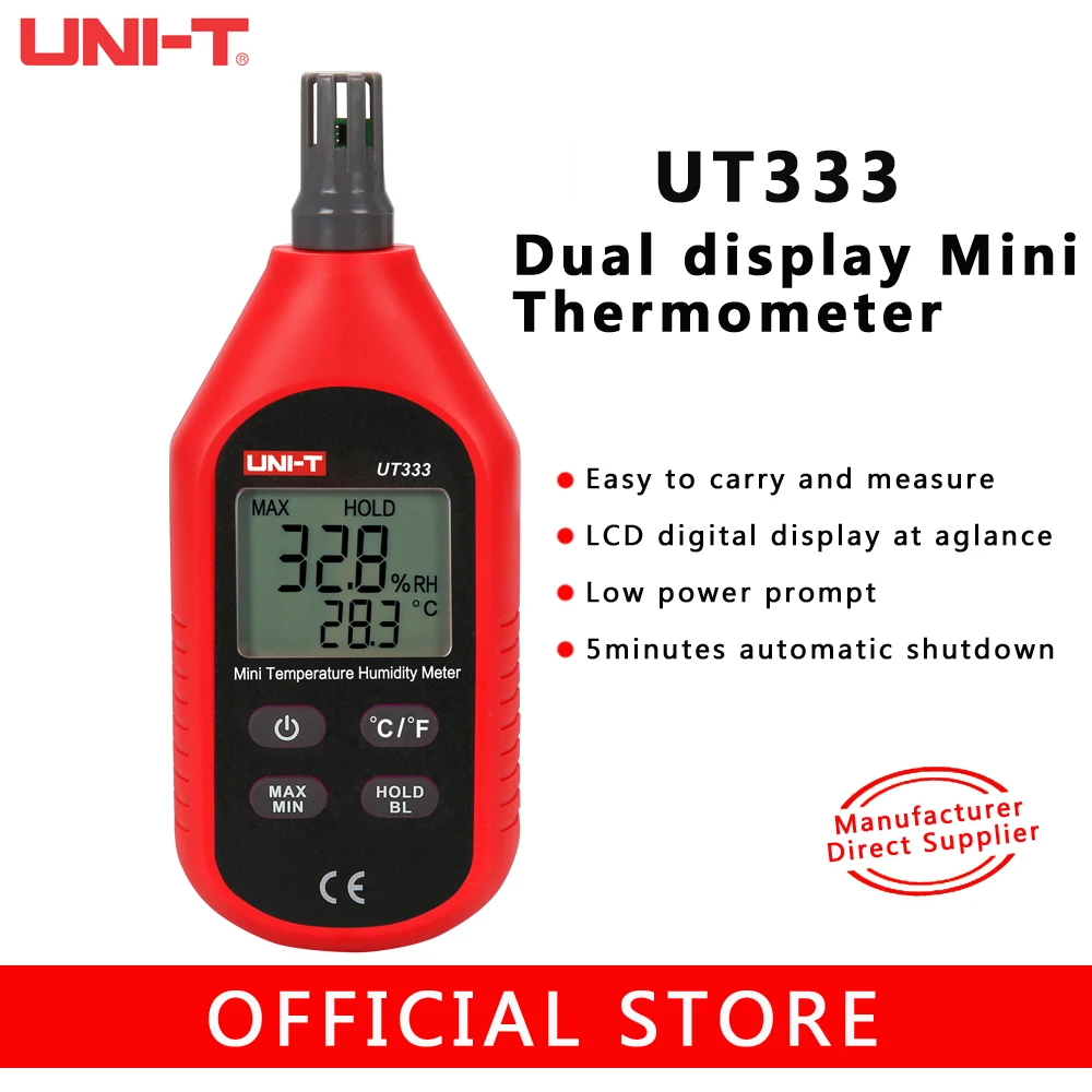 UNI - T UT333 Mini LCD Dijital Termometre Higrometre Ölçer Nem Ölçer Sıcaklık Hava Sensörü