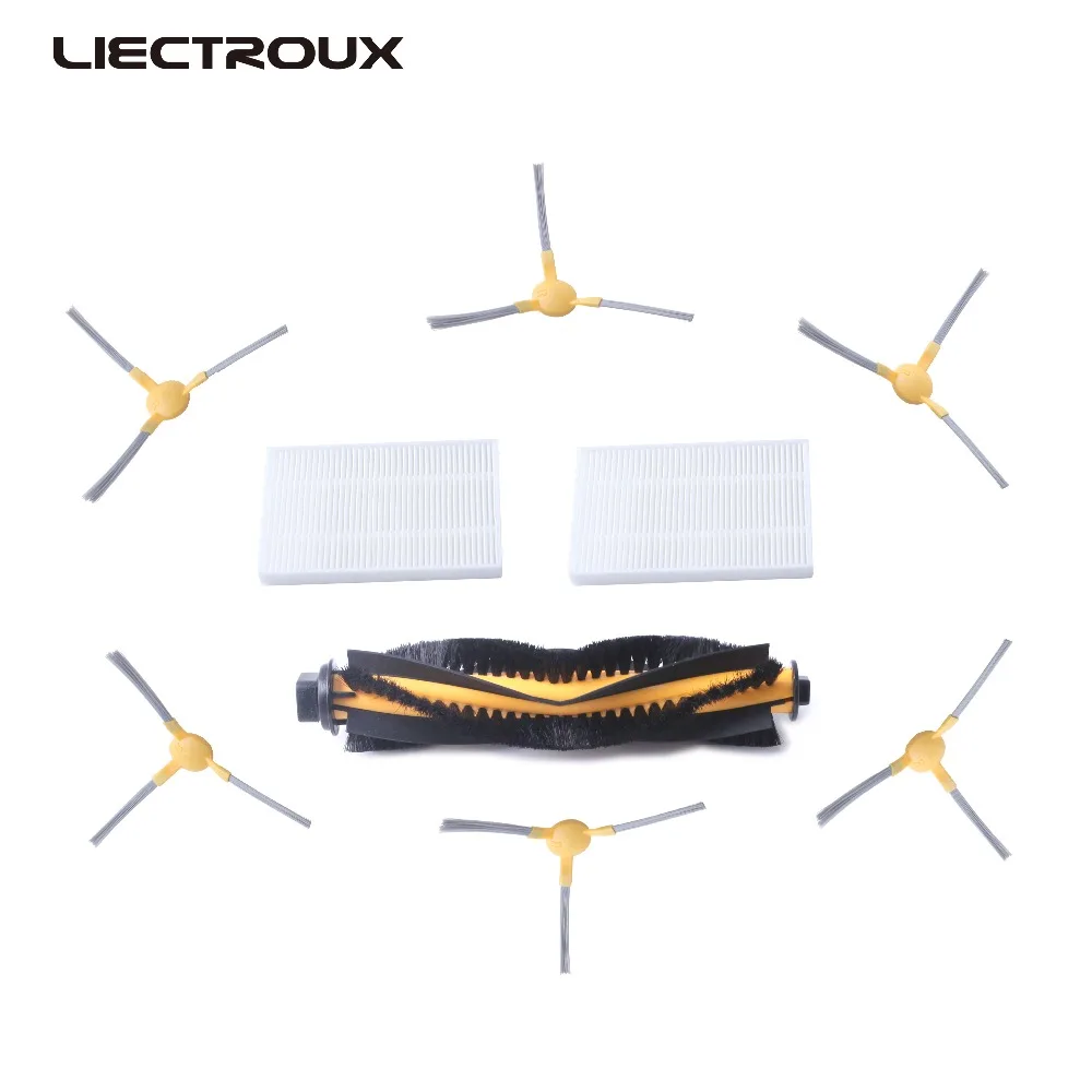 (C30B için,XR500) LIECTROUX Yedek parça Kitleri ,dahil Yan Fırça x 6 adet, merkezi Fırça x1pc, HEPA filtre x 2 adet