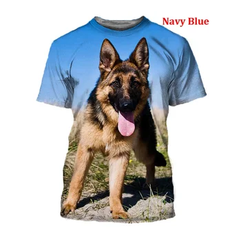 Unisex Komik Köpek 3D Baskılı Sevimli T Shirt Alman Çoban Grafik Tees tops