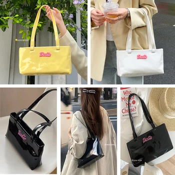 Barbie Kız Parlak omuzdan askili çanta Kadın Niş Tasarım Çanta 2022 Yeni Çanta Moda Kızlar Koltukaltı Baget Çanta alışveriş Çantası
