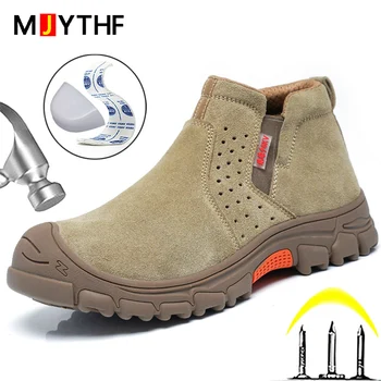 MJYTHF Kaynak Güvenlik Botları Erkekler İçin Anti-smashing İnşaat iş ayakkabısı Delinmez Yıkılmaz Ayakkabı iş güvenliği botları