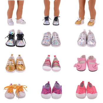 7CM Moda Bebek Ayakkabıları Parlak Ayakkabı 18 İnç Kız İçin 43 cm Yeni Yeniden Doğmuş Bebek Bizim Nesil, bebek Aksesuarları Oyuncaklar Kızlar İçin