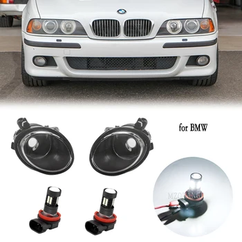 Sis Lambası Far BMW E39 M5 Sis Farları BMW E46 M3 LED Sis lamba şeffaf Lens Sürüş Ön Tampon Sis Lambası Sis Lambası