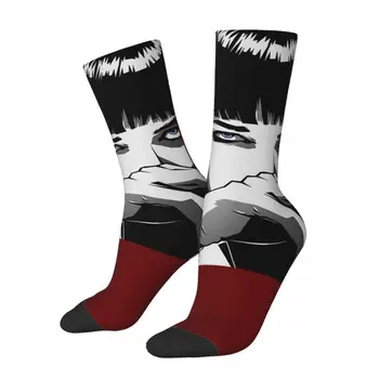 Hip Hop Retro Mia Çılgın erkek çorapları Unisex Pulp Kurgu Film Harajuku Desen Baskılı Komik Yenilik Mutlu Ekip Çorap Erkek Hediye