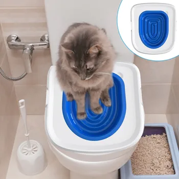 Yeniden kullanılabilir Kedi Tuvalet Eğitmeni Kedi Eğitim Ürünü Plastik Eğitim Seti kum kabı kedi kumu matı Tuvalet Pet Temizleme