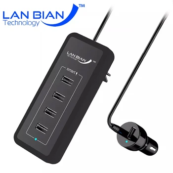 LANBIAN 12V 5 Port USB Araç Şarj Güç Bankası Ücretsiz Kargo Telefon Hızlı Şarj Şarj İçin huawei xiaomi Pil güç bankası LB11