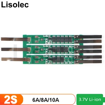 Li-ion 2S 7.4 V 6A 8A 10A BMS PCB 18650 Lipo Lityum Pil Şarj ve Deşarj Kısa Devre Koruması devre
